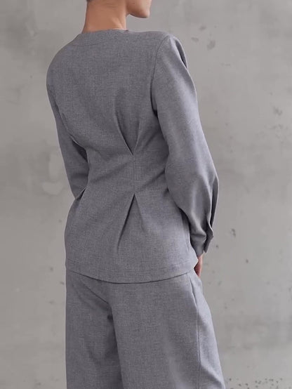 Ensemble Fluide Asymétrique Gris Chic