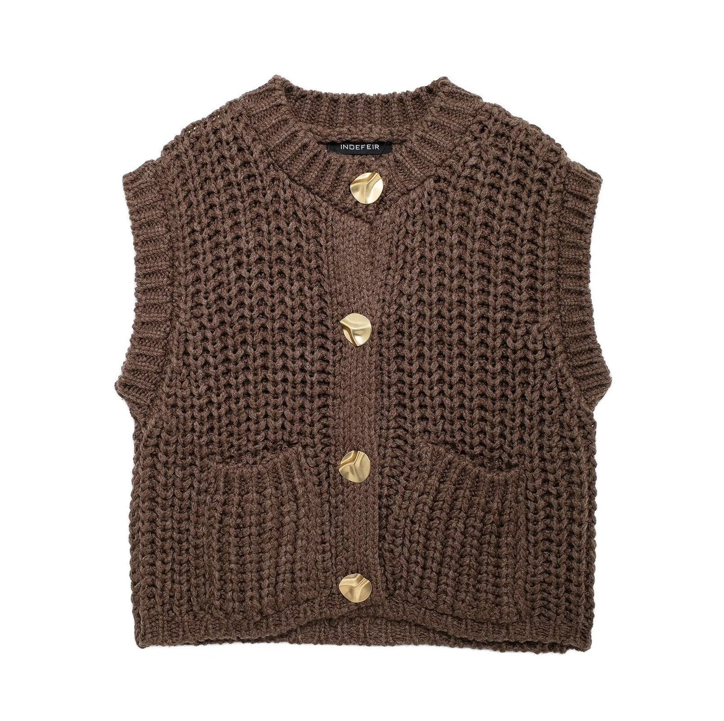 Gilet Tricoté Sans Manches
