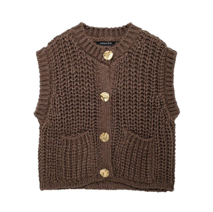Gilet Tricoté Sans Manches