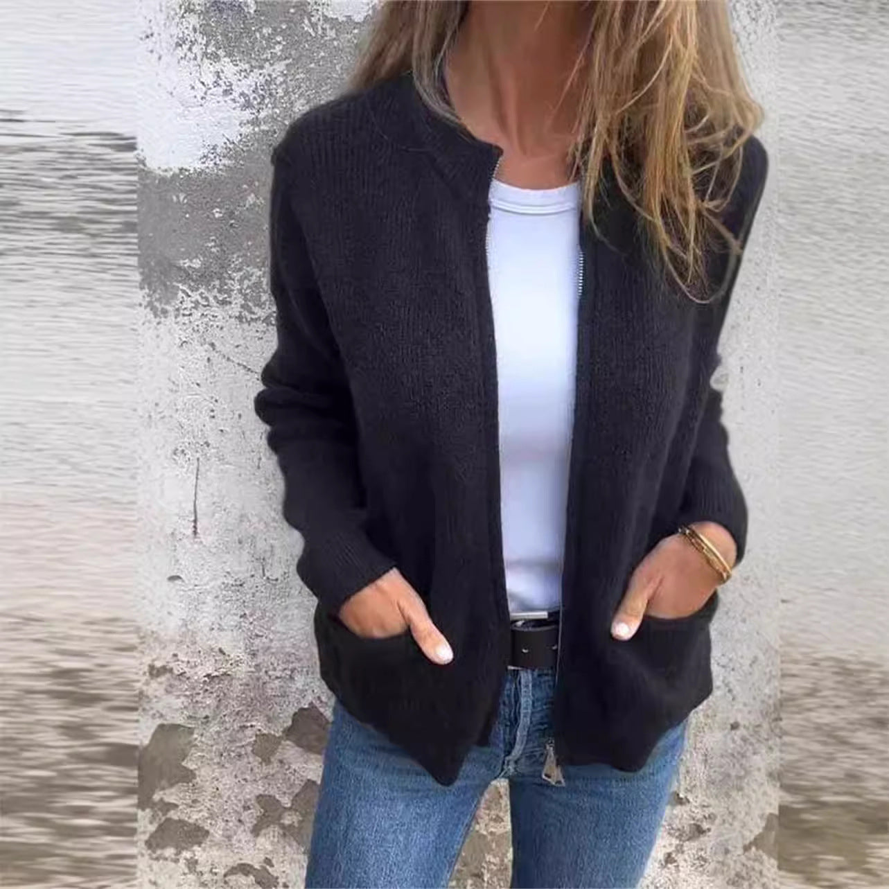 Cardigan Casual à Poches