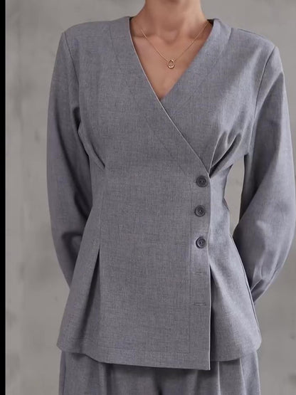 Ensemble Fluide Asymétrique Gris Chic